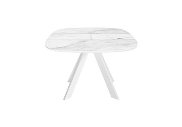Кухонный раскладной стол DikLine BK100 Керамика Белый мрамор/подстолье белое/опоры белые в Тюмени - предосмотр 7