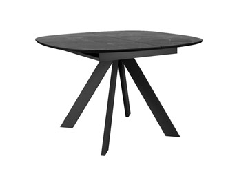 Кухонный стол раздвижной DikLine BK100 Керамика Черный мрамор/подстолье черное/опоры черные в Тюмени