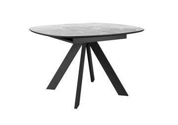 Раздвижной стол DikLine BK100 Керамика Серый мрамор/подстолье черное/опоры черные в Тюмени - предосмотр