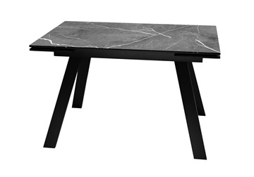 Стол обеденный раскладной DikLine DKL140 Керамика Черный мрамор/опоры черные (2 уп.) в Ишиме