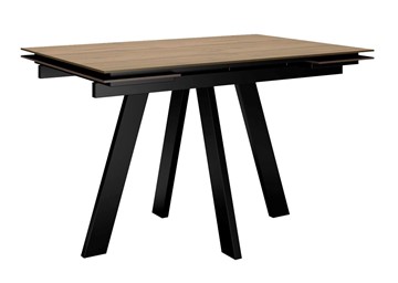 Кухонный раскладной стол DikLine DM120 Дуб галифакс / опоры черные в Тобольске - предосмотр
