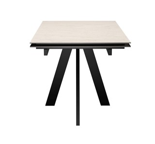 Кухонный стол раздвижной DikLine DM120 Хромикс белый / опоры черные в Тобольске - предосмотр 2