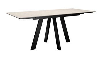 Кухонный стол раздвижной DikLine DM120 Хромикс белый / опоры черные в Тобольске - предосмотр 5