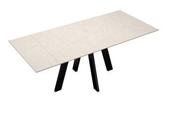 Кухонный стол раздвижной DikLine DM120 Хромикс белый / опоры черные в Тобольске - предосмотр 7