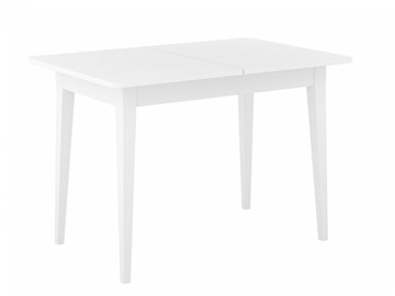Кухонный стол раздвижной Dikline M110 Белый/стекло белое сатин/ножки MM белые в Ишиме