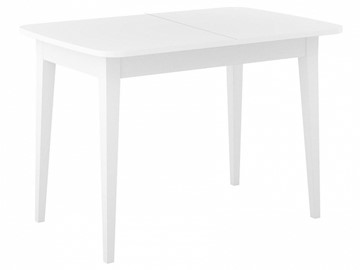 Кухонный стол раскладной Dikline M120 Белый/стекло белое сатин/ножки MM белые в Ишиме
