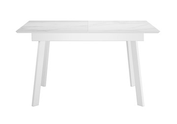 Стол раздвижной DikLine SKH125 Керамика Белый мрамор/подстолье белое/опоры белые (2 уп.) в Тюмени