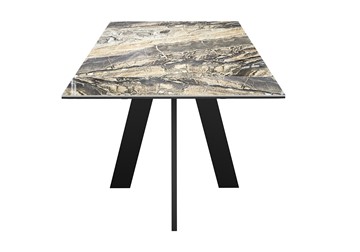 Кухонный раскладной стол DikLine SKM120 Керамика Amadeus/подстолье черное/опоры черные в Тюмени - предосмотр 1