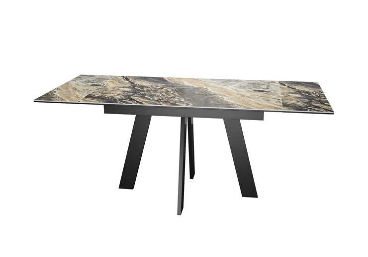 Кухонный раскладной стол DikLine SKM120 Керамика Amadeus/подстолье черное/опоры черные в Тюмени - изображение 2