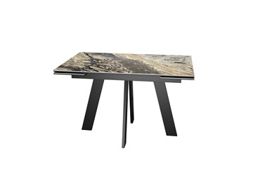 Кухонный раскладной стол DikLine SKM120 Керамика Amadeus/подстолье черное/опоры черные в Тюмени - предосмотр