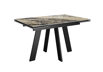 Кухонный раскладной стол DikLine SKM120 Керамика Amadeus/подстолье черное/опоры черные в Тюмени - предосмотр 4