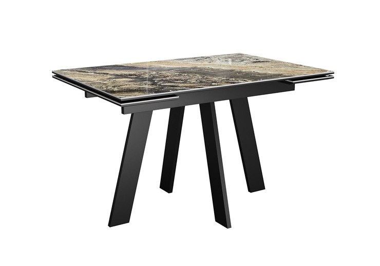 Кухонный раскладной стол DikLine SKM120 Керамика Amadeus/подстолье черное/опоры черные в Тюмени - изображение 4