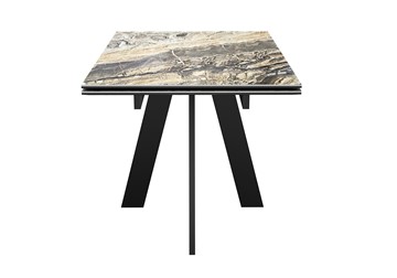 Кухонный раскладной стол DikLine SKM120 Керамика Amadeus/подстолье черное/опоры черные в Тюмени - предосмотр 5
