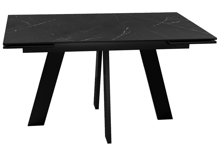 Раздвижной стол DikLine SKM140 Керамика Черный мрамор/подстолье черное/опоры черные (2 уп.) в Заводоуковске - изображение 2