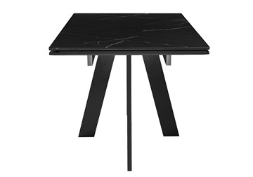 Раздвижной стол DikLine SKM140 Керамика Черный мрамор/подстолье черное/опоры черные (2 уп.) в Тюмени - предосмотр 1