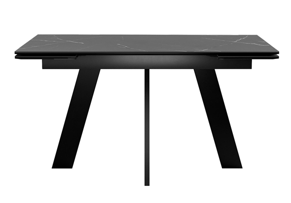 Раздвижной стол DikLine SKM140 Керамика Черный мрамор/подстолье черное/опоры черные (2 уп.) в Тюмени - изображение