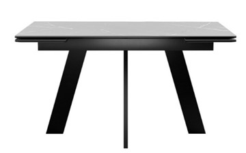 Кухонный раскладной стол DikLine SKM140 Керамика серый мрамор/подстолье черное/опоры черные (2 уп.) в Тюмени - предосмотр 3
