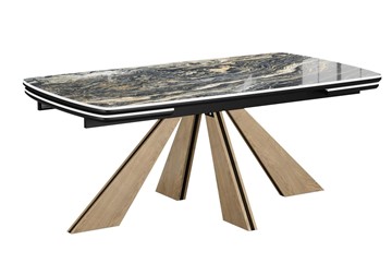 Раскладной стол DikLine SKP180 Керамика Amadeus/подстолье черное/опоры дуб монтана (2 уп.) в Ишиме