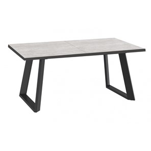 Кухонный стол раскладной Dikline ZL160 Хромикс белый/ножки черные в Тюмени