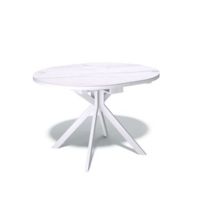 Кухонный стол раскладной DO1100 (белый/керамика мрамор белый) в Тюмени