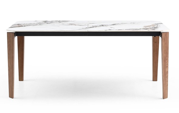 Кухонный раздвижной стол DT8843CW (180) белый мрамор  керамика в Тюмени - изображение