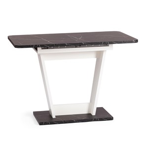 Маленький стол FOX, ЛДСП, 68.6x110-145x75 см, Мрамор черный/Белый, арт.21177 в Тюмени