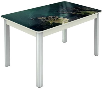 Кухонный раскладной стол Гамбург исп. 1, ноги метал. крашеные №23 (Exclusive h160/белый) в Тюмени