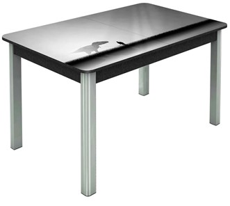 Кухонный раскладной стол Гамбург исп. 1, ноги метал. крашеные №23 (Exclusive h192/черный) в Тюмени
