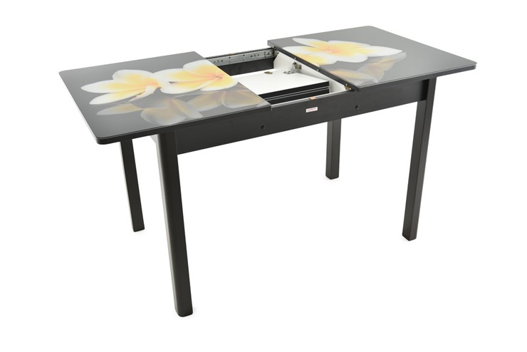 Кухонный раздвижной стол Гамбург исп. 1, ноги метал. крашеные №23 (Exclusive h273/черный) в Тюмени - изображение 2