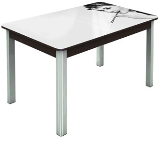 Обеденный раздвижной стол Гамбург исп. 2, ноги метал. крашеные №23 (Exclusive h111/венге) в Тюмени