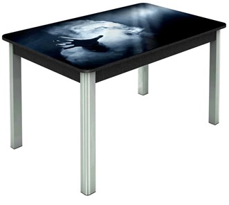 Кухонный раскладной стол Гамбург исп. 2, ноги метал. крашеные №23 (Exclusive h165/черный) в Заводоуковске - предосмотр
