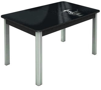 Кухонный раздвижной стол Гамбург исп. 2, ноги метал. крашеные №23 (Exclusive h191/черный) в Заводоуковске