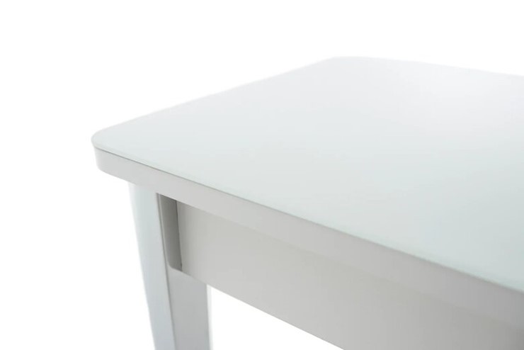 Кухонный стол раскладной Гамбург исп. мини, ноги дерево №14 Стекло (Белое) в Заводоуковске - изображение 6