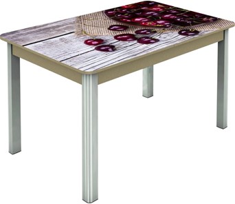 Обеденный раздвижной стол Гамбург исп.1 ноги метал. крашеные №23, Фотопечать (Фрукты №29) в Тюмени