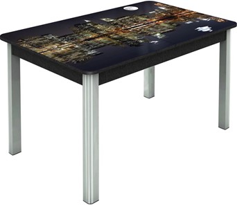 Обеденный раздвижной стол Гамбург исп.1 ноги метал. крашеные №23, Фотопечать (Города №8) в Тюмени