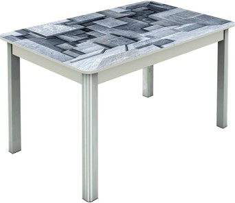 Кухонный стол раздвижной Гамбург исп.1 ноги метал. крашеные №23, Фотопечать (Текстура №74) в Ишиме