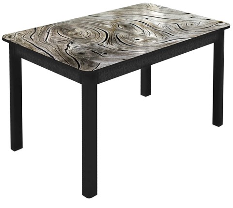 Кухонный стол раздвижной Гамбург Мини, ноги метал. крашеные №23 (Exclusive h140/черный) в Заводоуковске - изображение