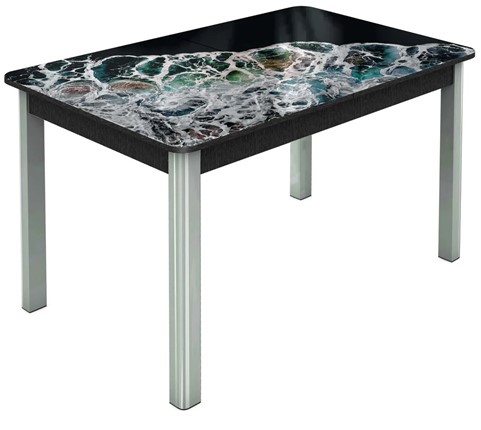Кухонный стол раскладной Гамбург Мини, ноги метал. крашеные №23 (Exclusive h258/черный) в Заводоуковске - изображение