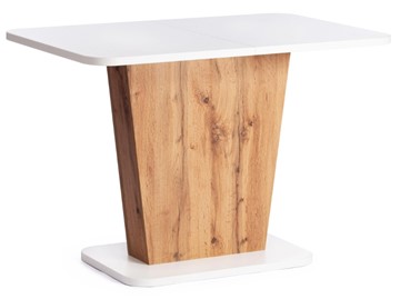 Кухонный стол раздвижной GENT ЛДСП, 110-145x68,6x75,5 Дуб вотан/Белый арт.19130 в Тюмени