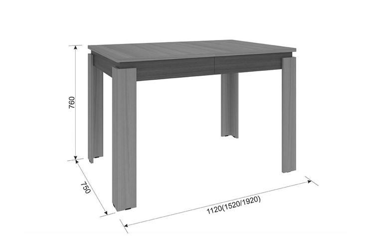 Кухонный стол раздвижной Гермес 2 дуб млечный-венге 750х1120х760 в Тюмени - изображение 2