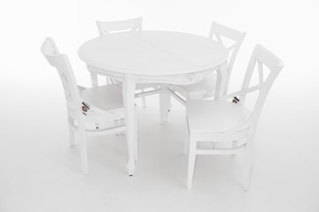 Кухонный стол раскладной Кабриоль исп. Круг 1050, тон 10 Покраска + патина с прорисовкой (на столешнице) в Заводоуковске - предосмотр 6