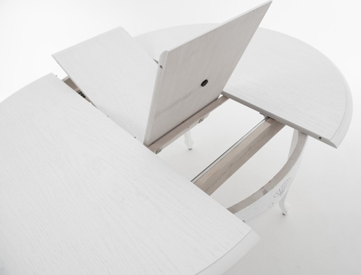 Кухонный стол раздвижной Кабриоль исп. Круг 1250, тон 4 (Морилка/Эмаль) в Заводоуковске - изображение 4