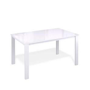 Кухонный раскладной стол Kenner LL1200 белый/стекло белое глянец в Тюмени