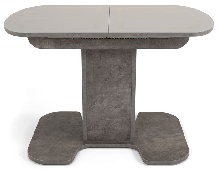 Обеденный раздвижной стол Киото-1 (ноги серый камень, серебро/серый камень) в Тюмени - изображение 1