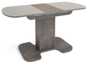 Обеденный раздвижной стол Киото-1 (ноги серый камень, серебро/серый камень) в Тюмени - предосмотр 2