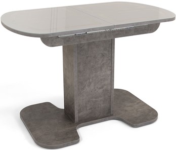 Обеденный раздвижной стол Киото-1 (ноги серый камень, серебро/серый камень) в Тюмени