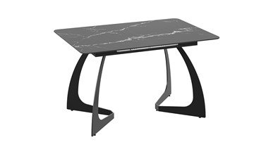Кухонный раскладной стол Конкорд Тип 2 (Черный муар/Стекло матовое черный мрамор) в Тюмени - предосмотр 2