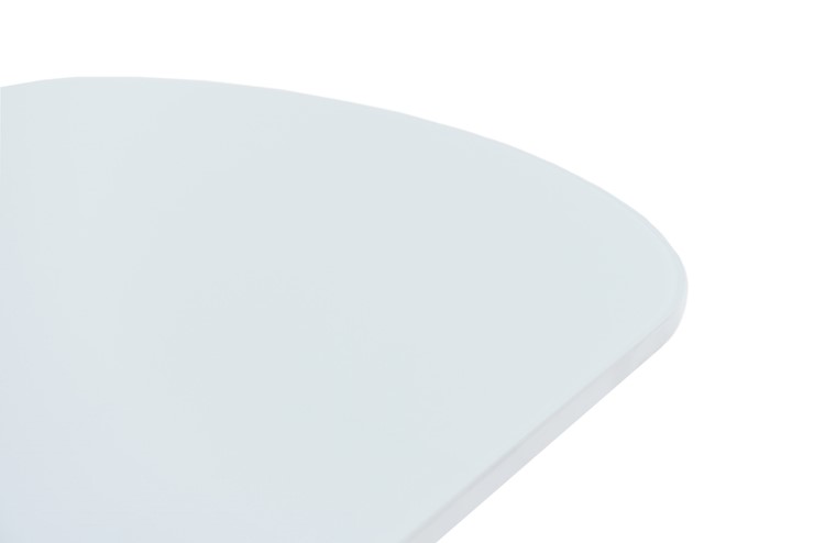 Кухонный раскладной стол Корсика исп. 1 (Стекло Белое, Opti) 1100(1415)*700 в Заводоуковске - изображение 6