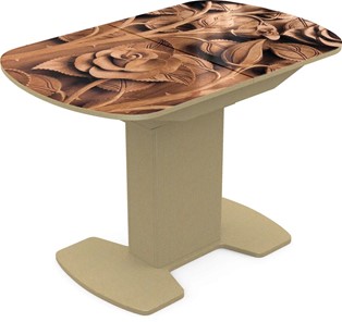Кухонный раздвижной стол Корсика исп. 2 Фотопечать (Дерево №4) 1200(1515)*800 в Тюмени