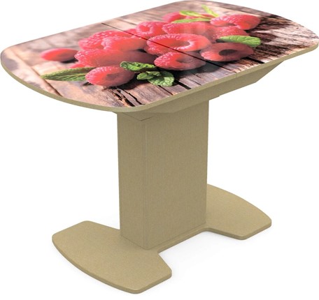 Кухонный стол раздвижной Корсика исп. 2 Фотопечать (Фрукты №1) 1200(1515)*800 в Тюмени - изображение